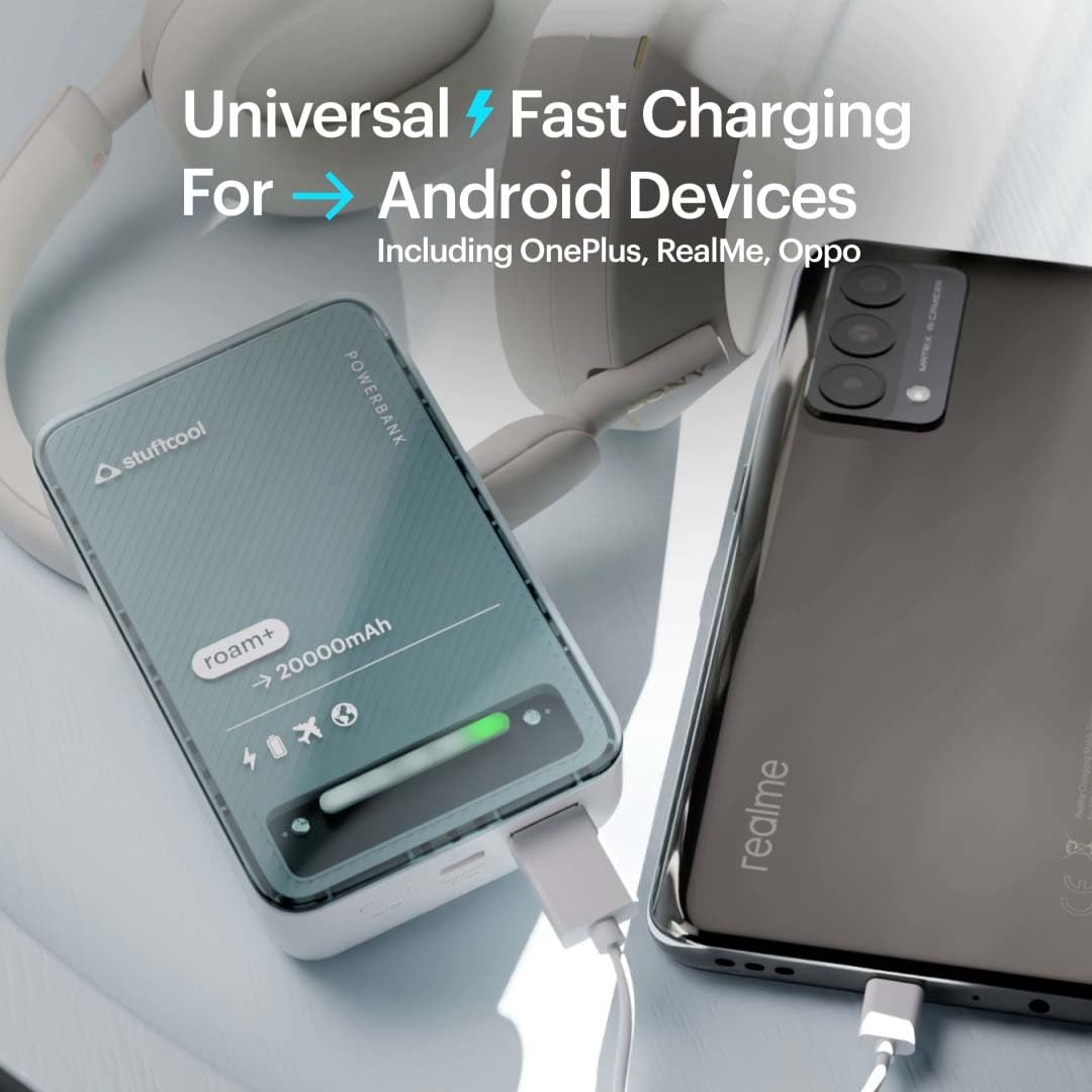 Stuffcool Roam+ 20000mAh Power Bank – 20W Type-C, 22.5W Fast Charge