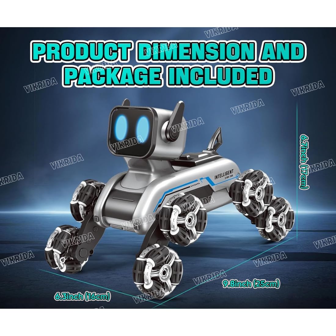 VikriDA 8WD Gesture Sensor RC Stunt Car – Black