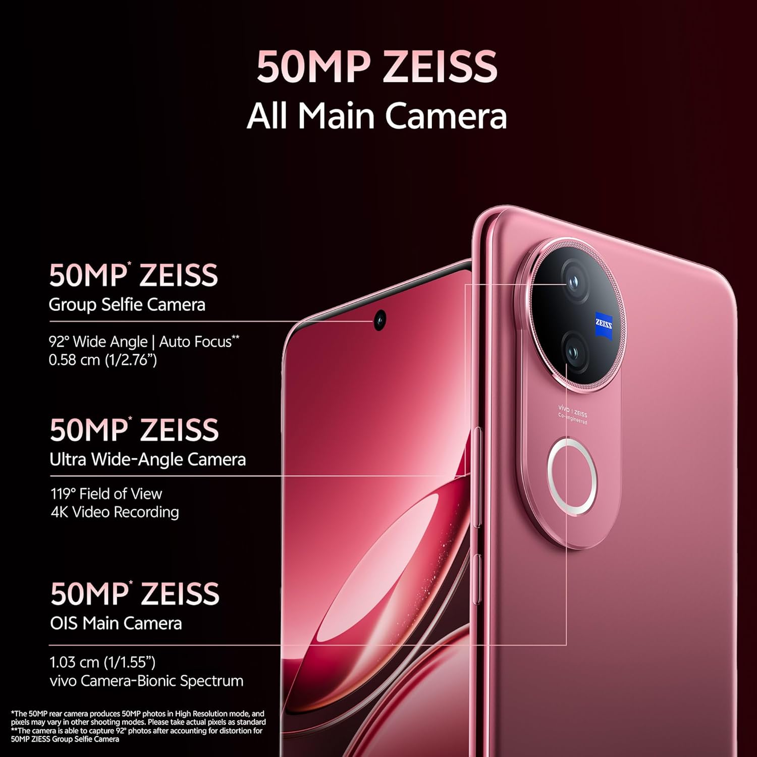 Vivo V50 5G – 8GB RAM, 256GB (Rose Red)