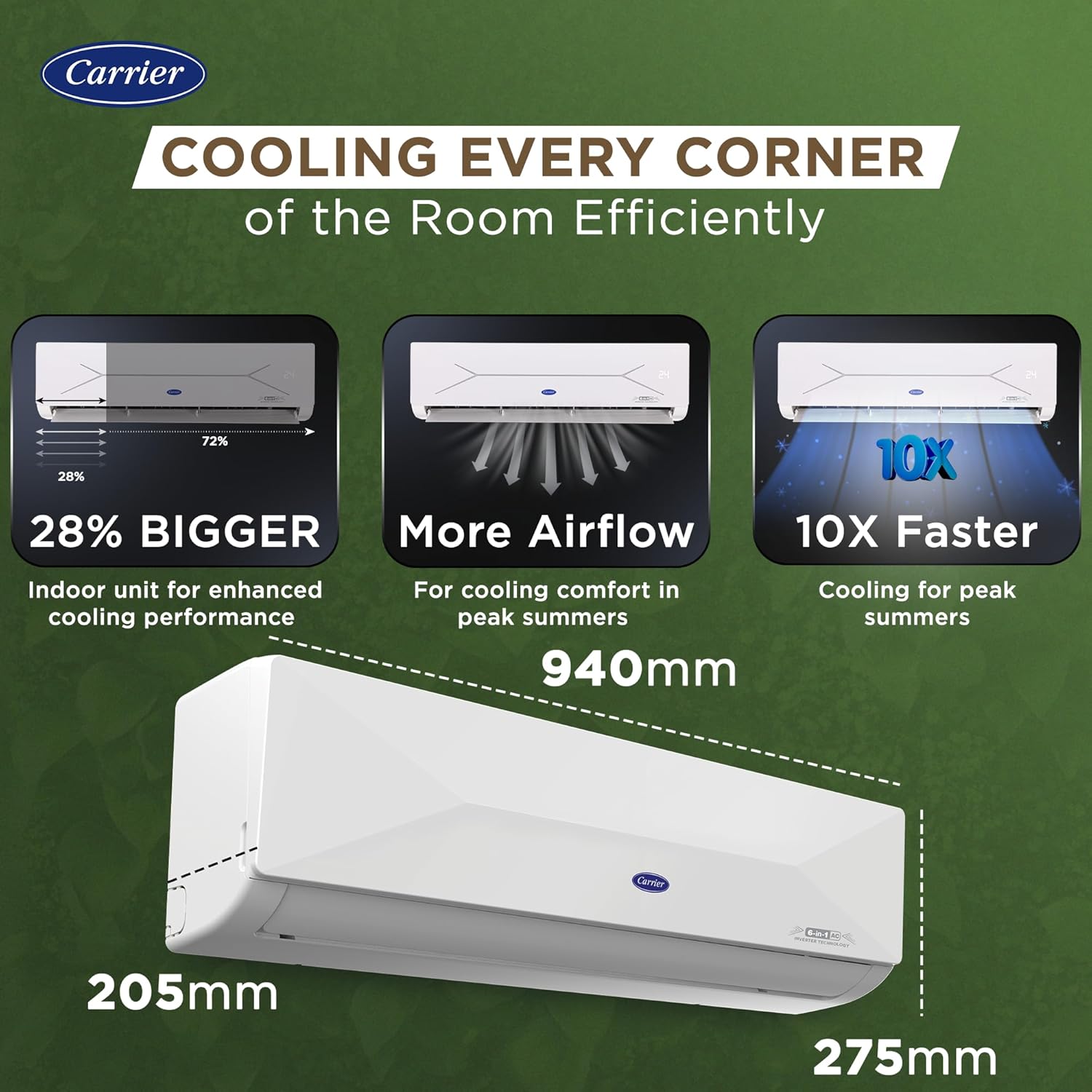 Carrier 1.5 Ton 3-Star Wi-Fi Inverter AC