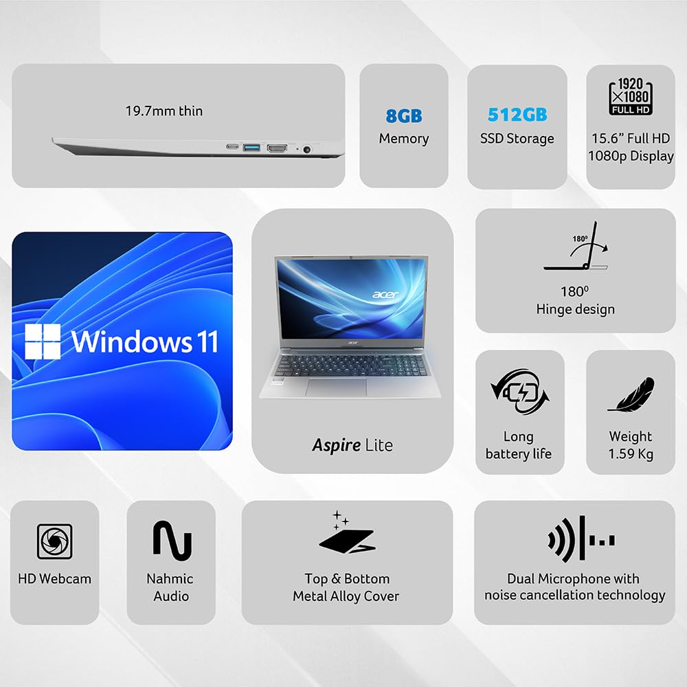 Acer Aspire Lite AL15-53 – i3 13th Gen, 8GB/512GB