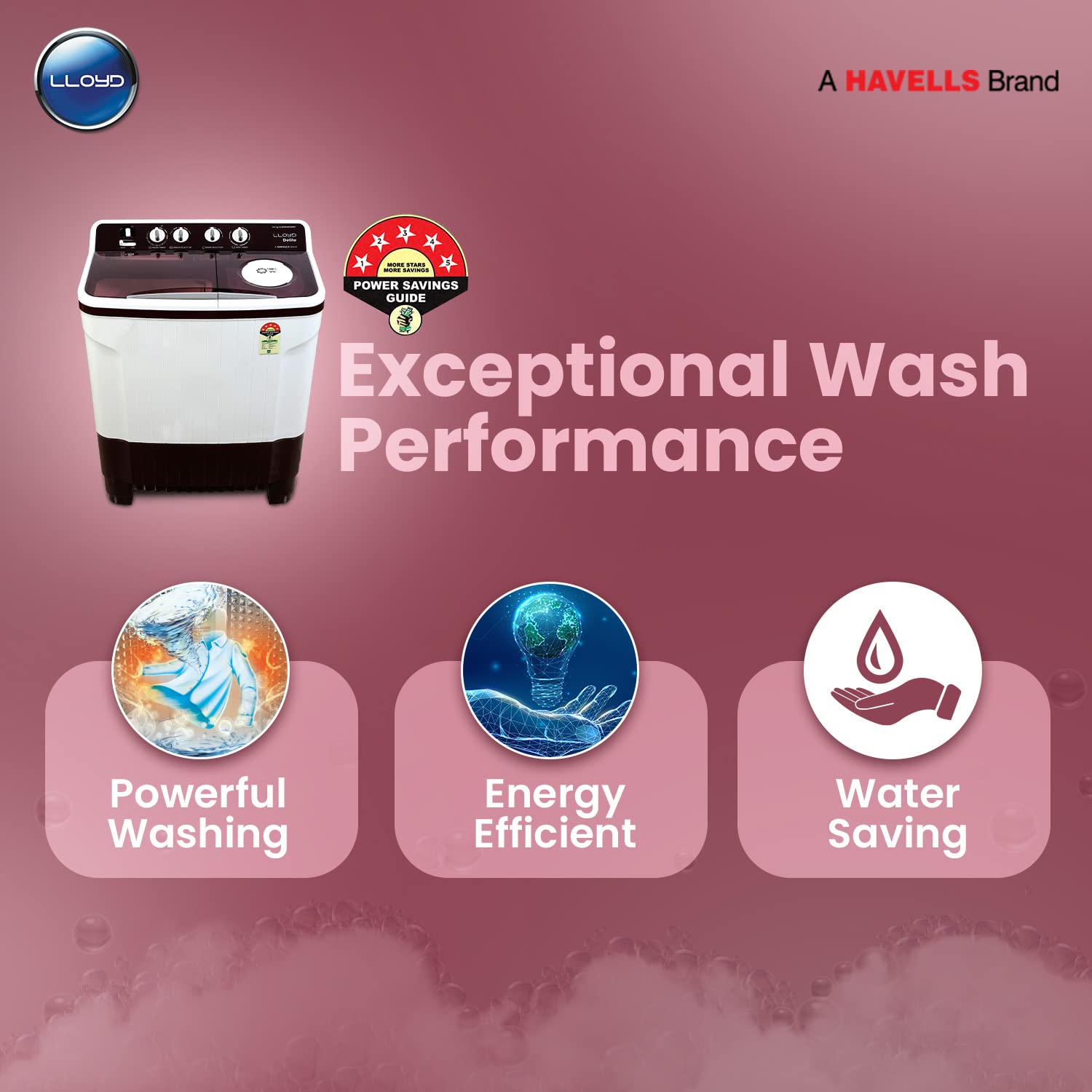 Lloyd Top Load Washing Machine – 8 Kg, Maroon