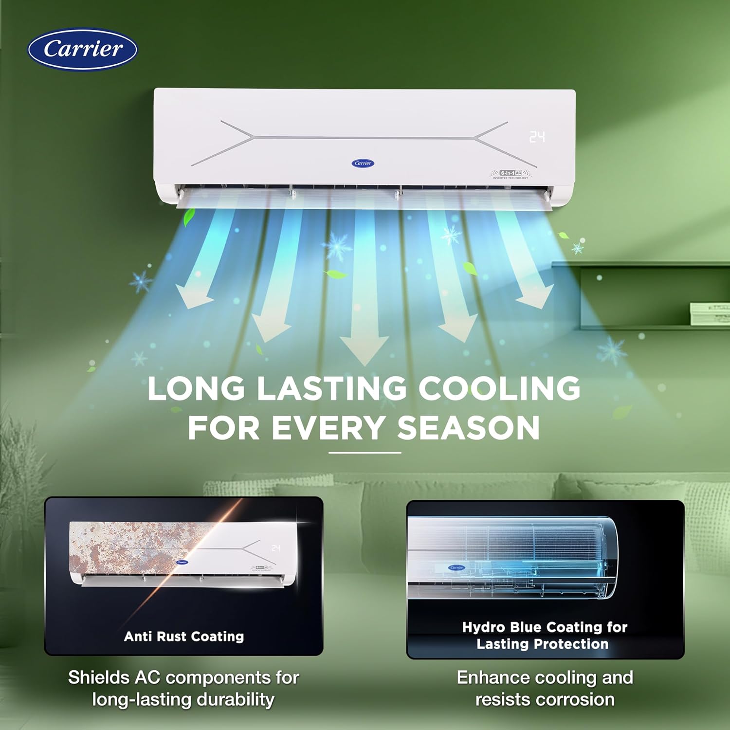 Carrier 1.5 Ton 3-Star Wi-Fi Inverter AC