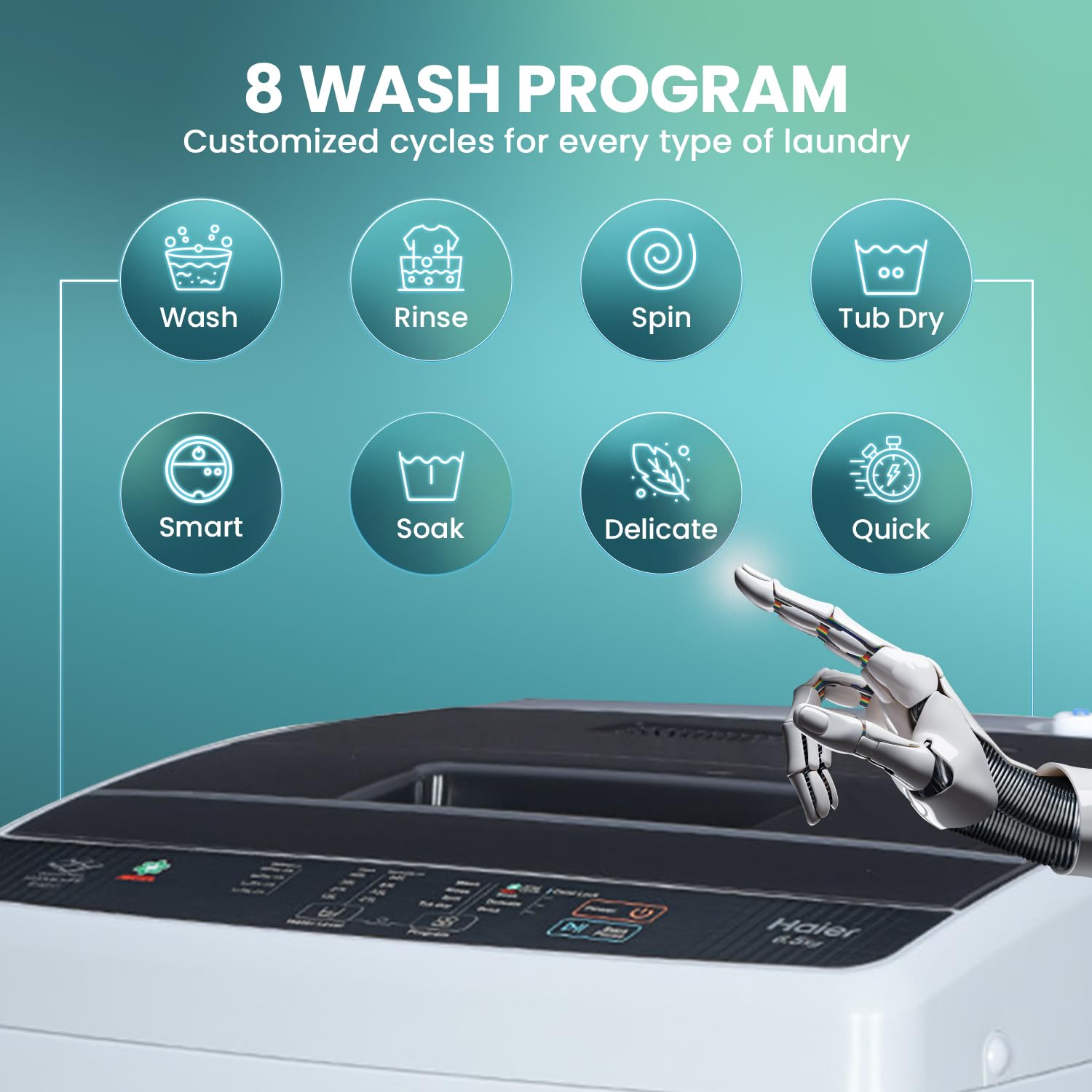 Haier Fully Auto Washing Machine – 6Kg, Silver