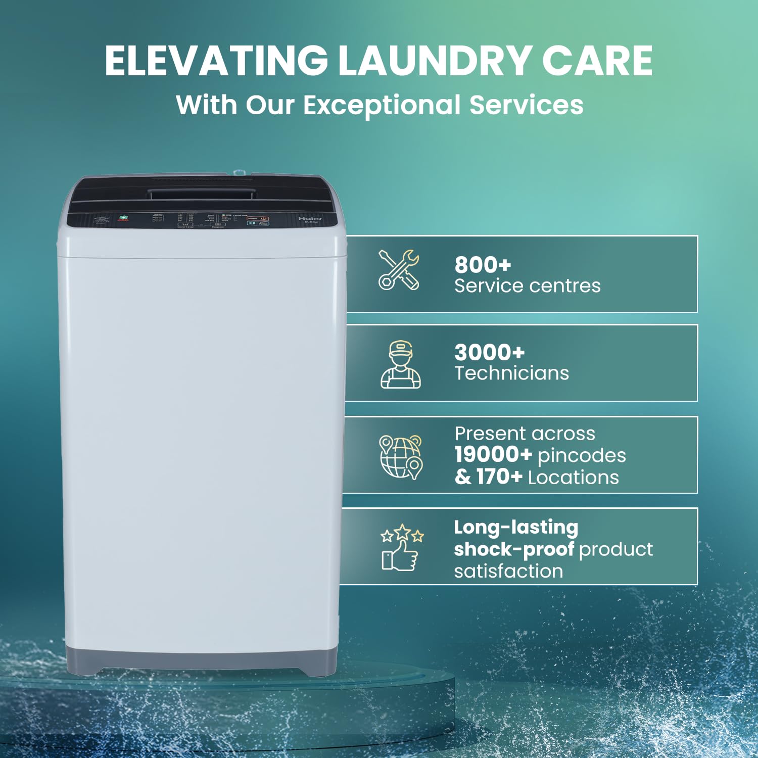 Haier Fully Auto Washing Machine – 6Kg, Silver
