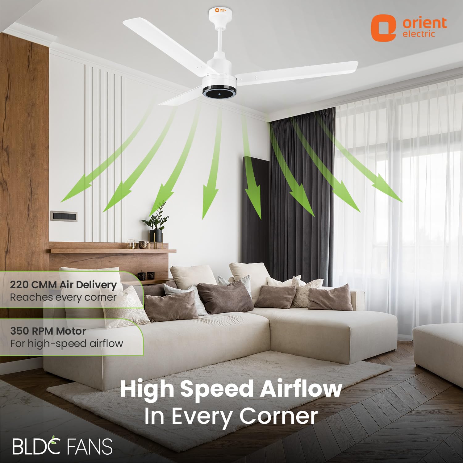 Orient 1200mm BLDC Fan with Remote (5-Star)