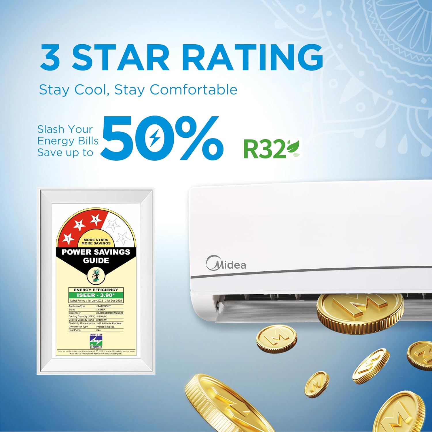 Midea 4-in-1 Convertible AC (1.5T, Wi-Fi)