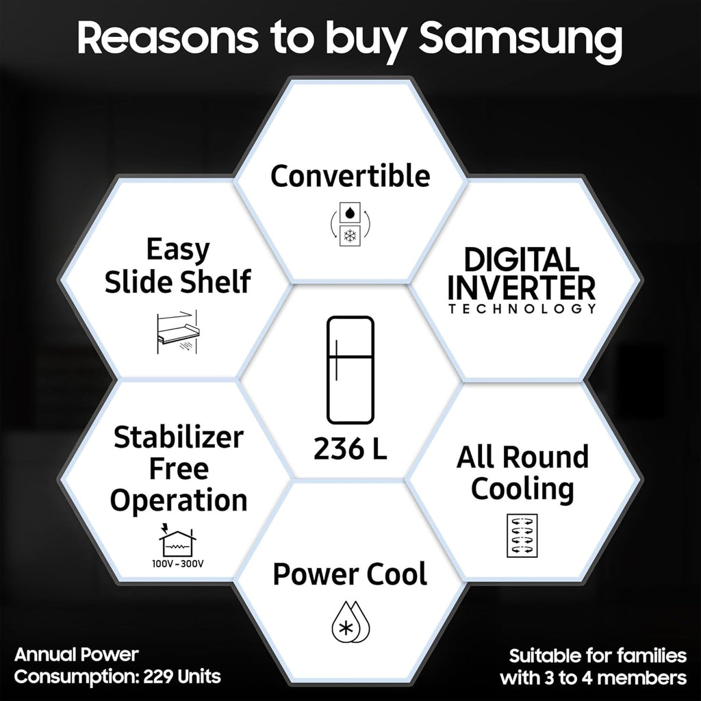 Samsung 236L 3-Star Convertible Fridge