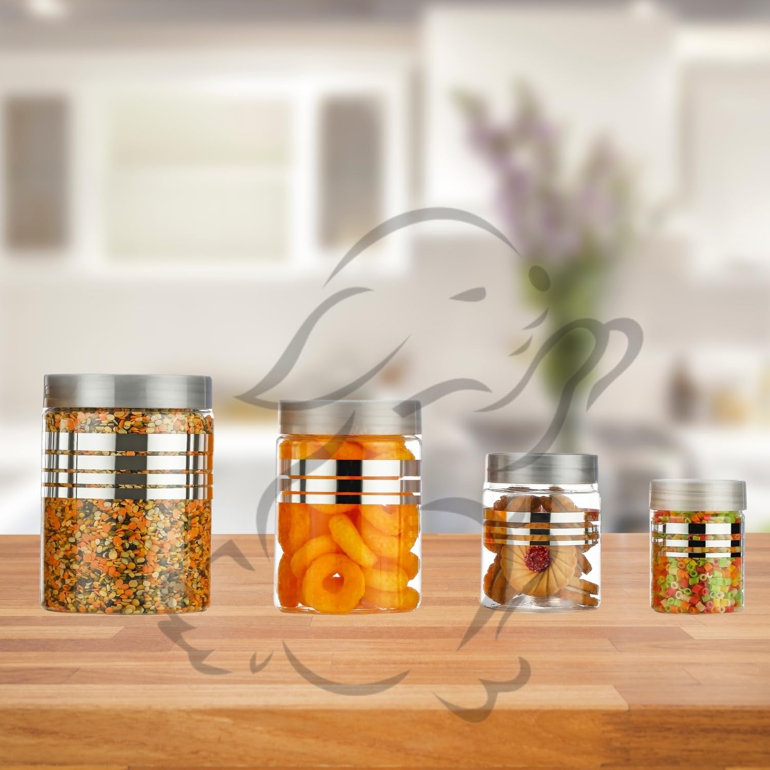 RABBY Airtight Kitchen Jar Set – 24 Pcs with Spoons