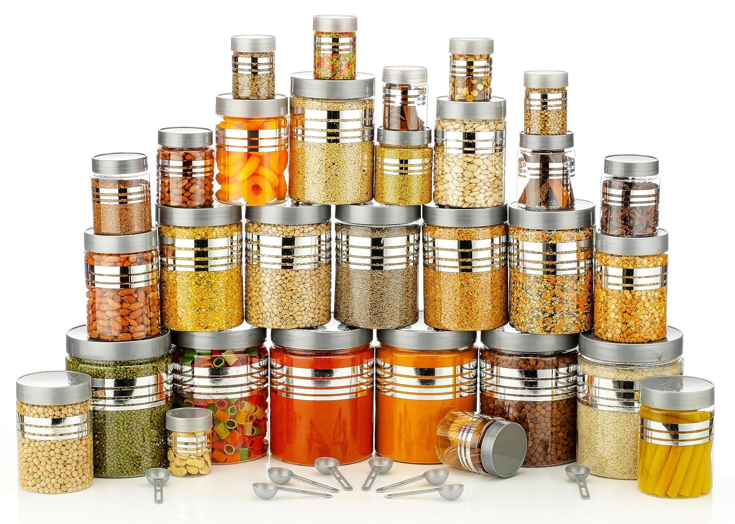 RABBY Airtight Kitchen Jar Set – 24 Pcs with Spoons