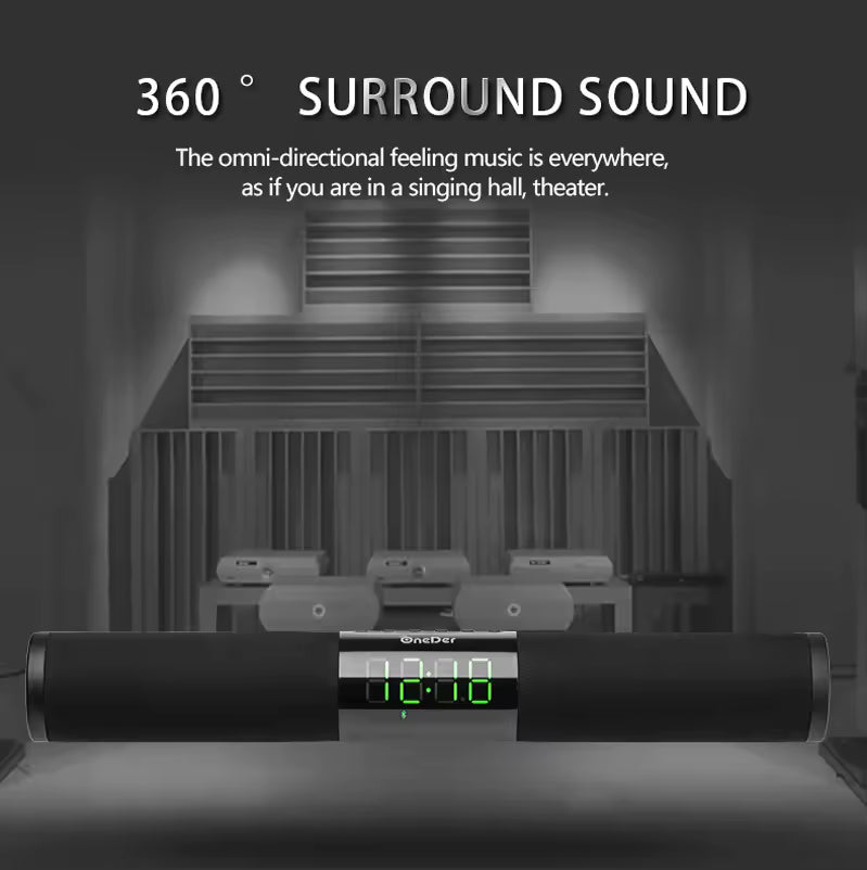 Home Theater Soundbar with Clock & Radio
