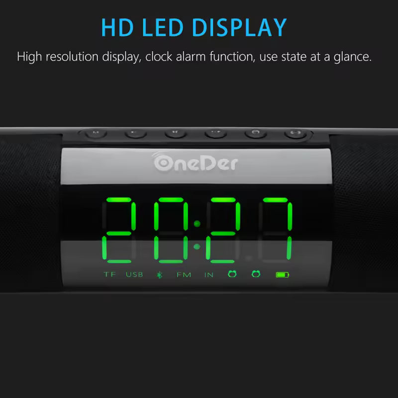 Home Theater Soundbar with Clock & Radio